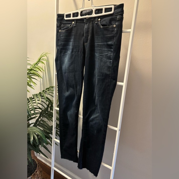 PAIGE Skyline Skinny Dark Wash Straight Leg Jeans - Picture 4 of 10